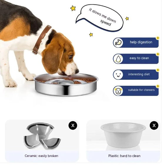 SlowBowl — Anti-Gulp Dog Bowl That Stops Fast Eating & Bloat Risk